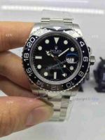 Swiss Fake Rolex GMT Master II Watch Black Dial Black Ceramics